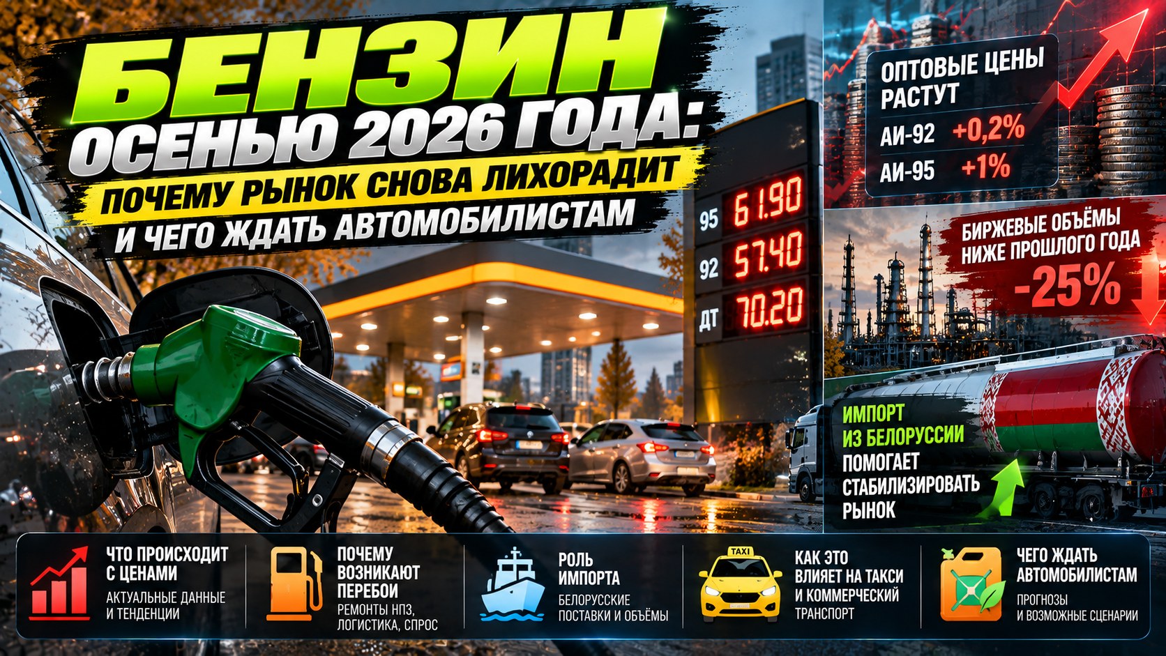 Бензин осенью 2026 года: почему рынок снова лихорадит и чего ждать автомобилистам