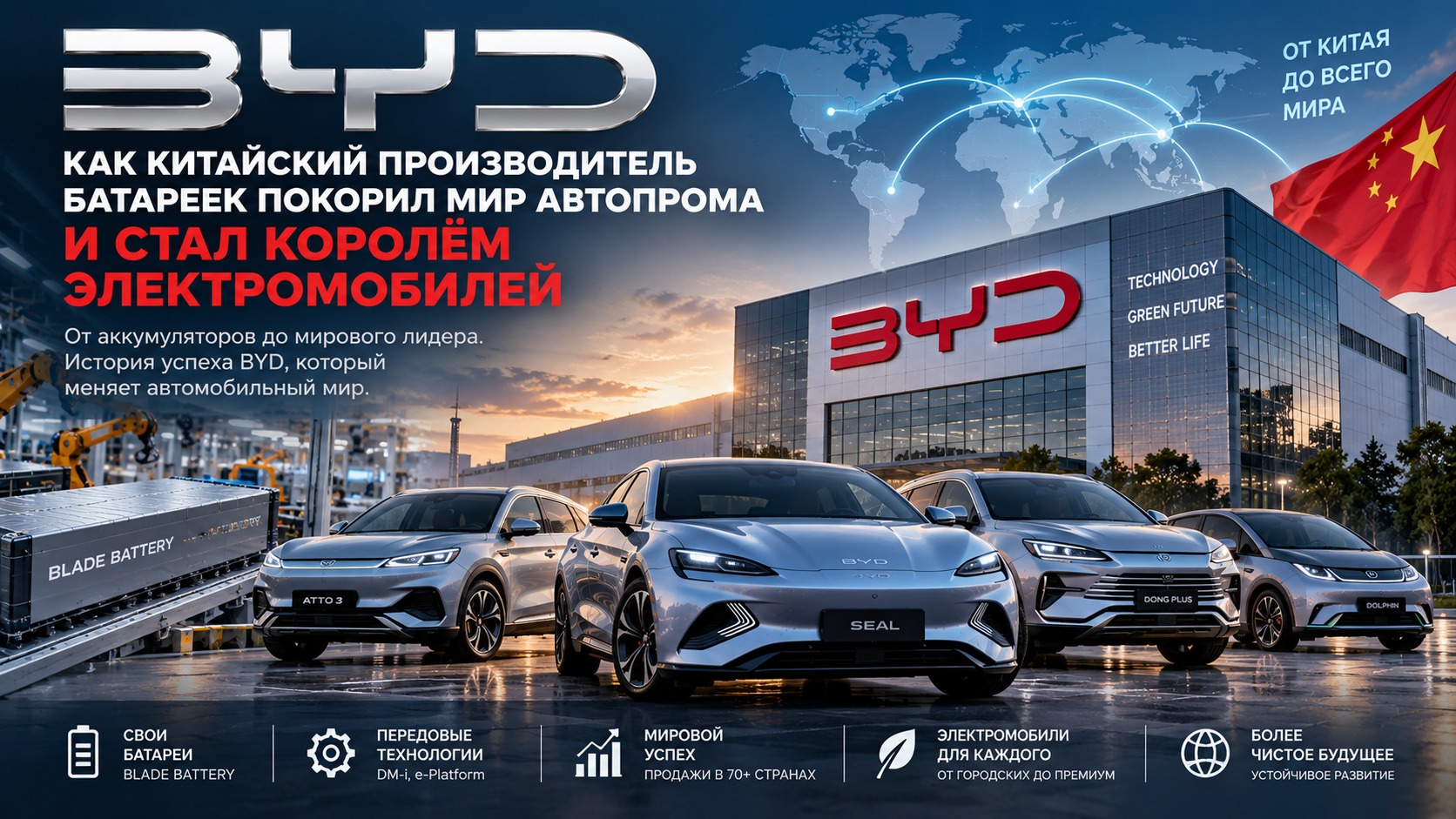 BYD: Как китайский производитель батареек покорил мир автопрома и стал королём электромобилей