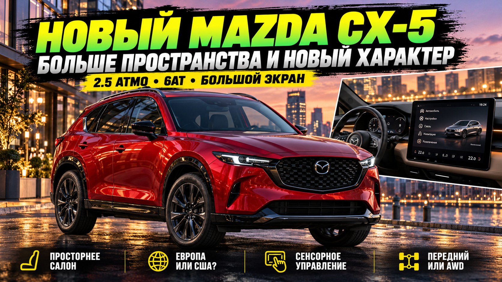 Новый Mazda CX-5: больше пространства, больше экрана и другой характер