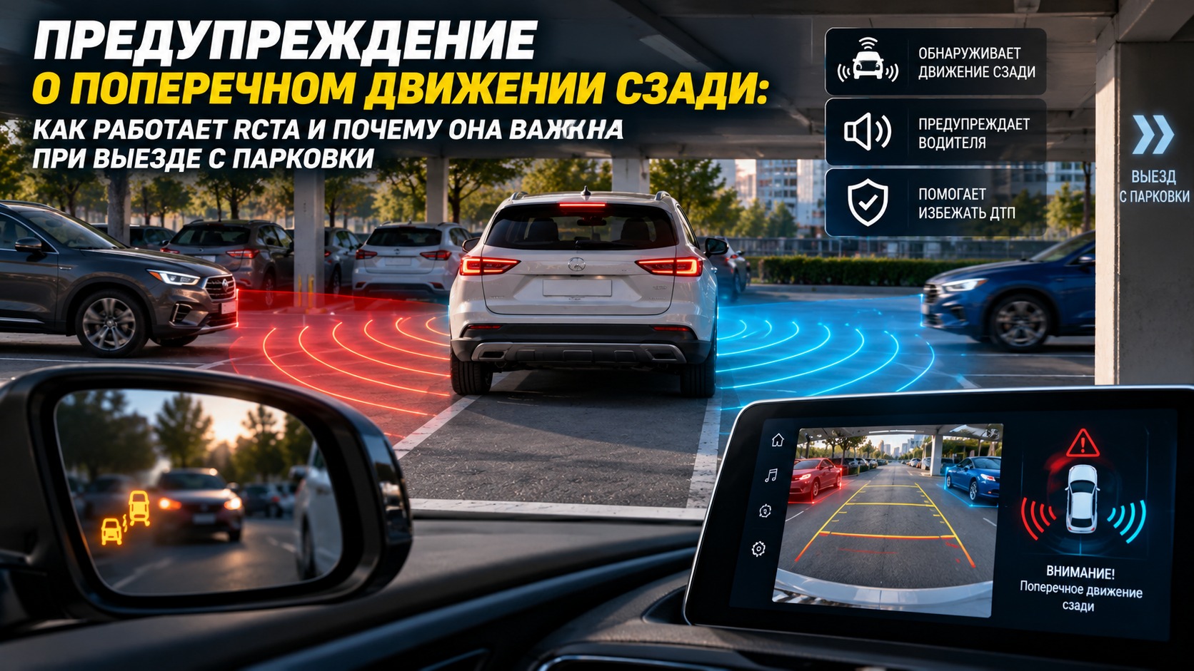 Предупреждение о поперечном движении сзади: как работает RCTA и почему она важна при выезде с парковки