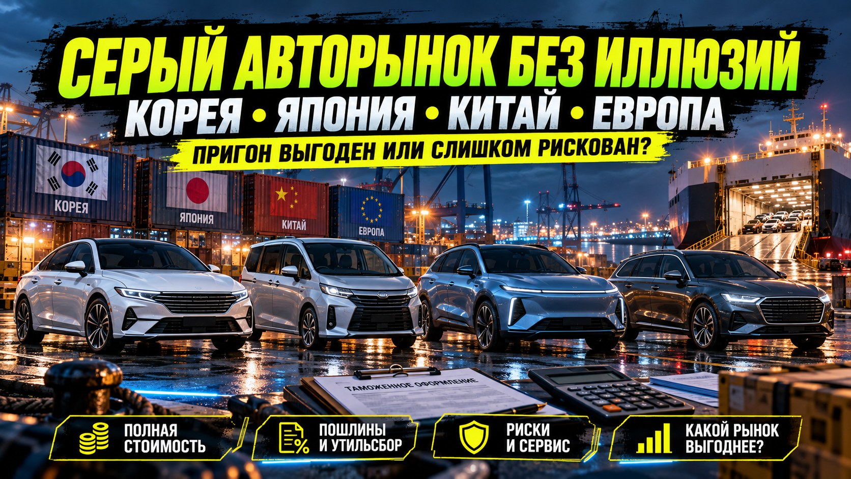 Серый авторынок без иллюзий: выгодно ли везти машину из Кореи, Японии, Китая или Европы
