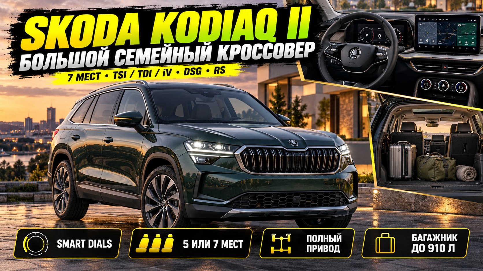 Škoda Kodiaq второго поколения: большой семейный кроссовер и выбор без путаницы