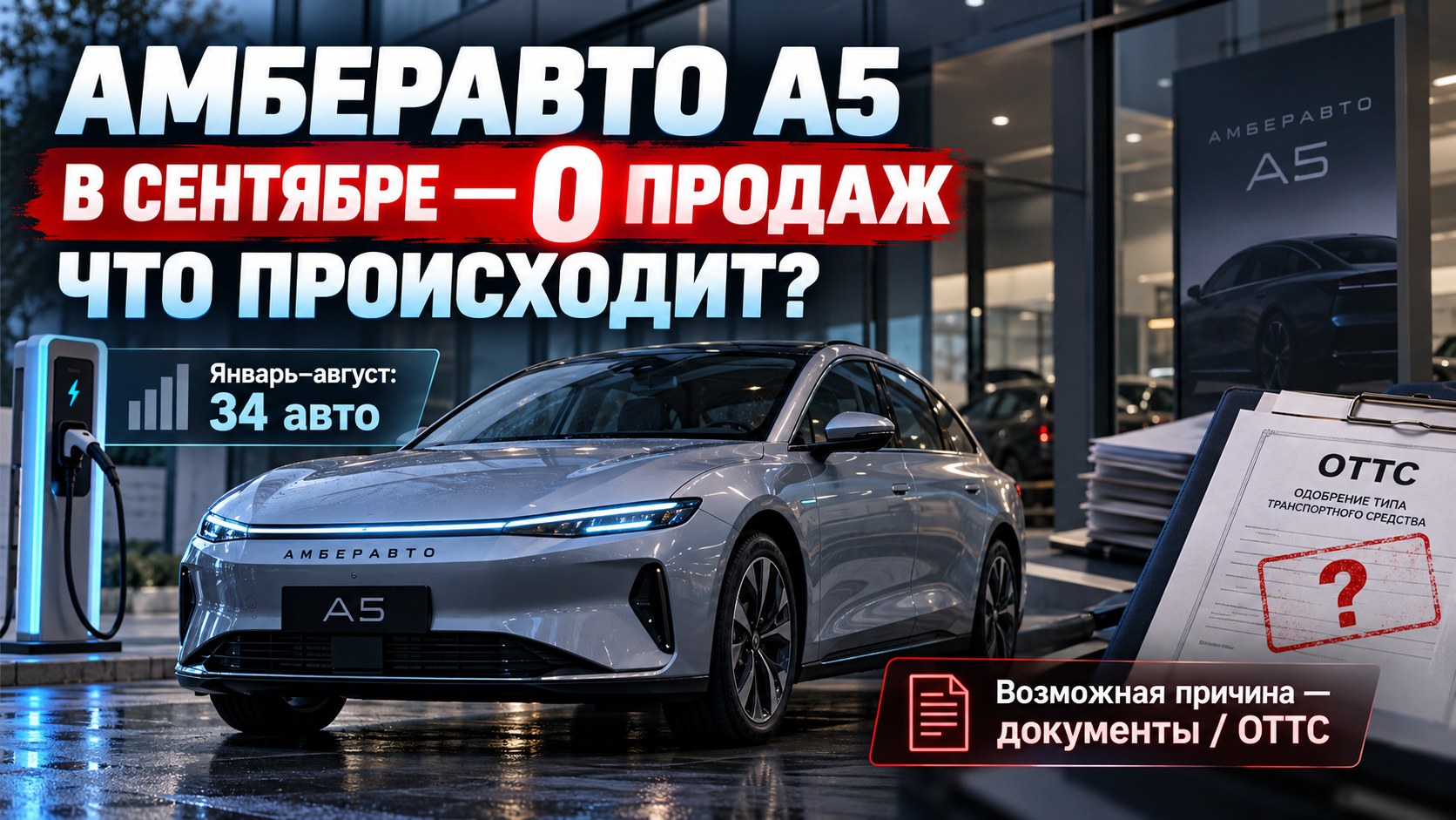 «Амберавто» не зарегистрировала ни одной продажи в сентябре: что происходит с электроседаном А5