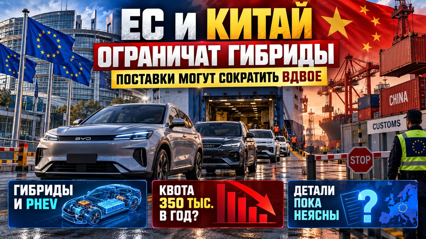 Европа и Китай договорились ограничить поставки гибридов: что известно и что пока неясно