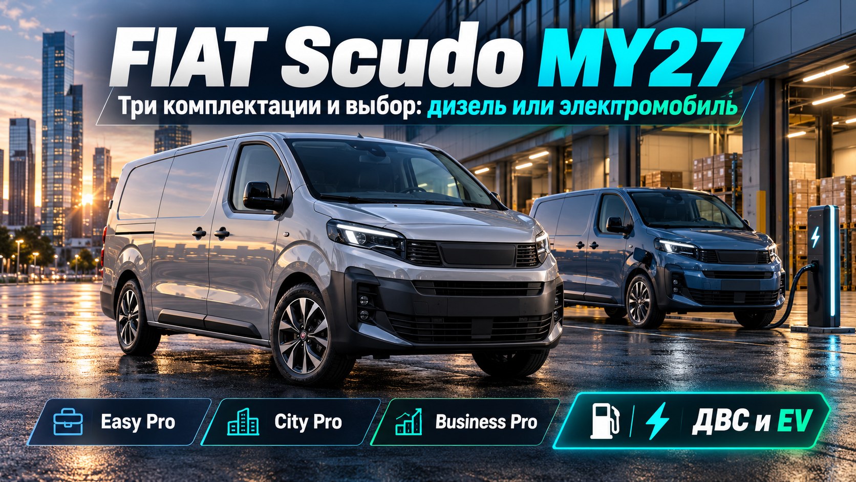 FIAT обновила коммерческий Scudo к 2027 году: три комплектации и выбор между дизелем и электротягой