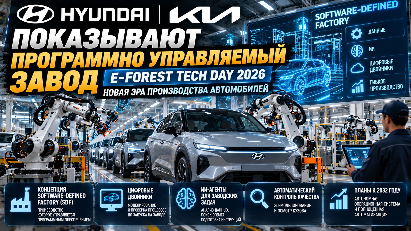 Hyundai и Kia показывают программно управляемый завод: что представили на E-FOREST TECH DAY 2026