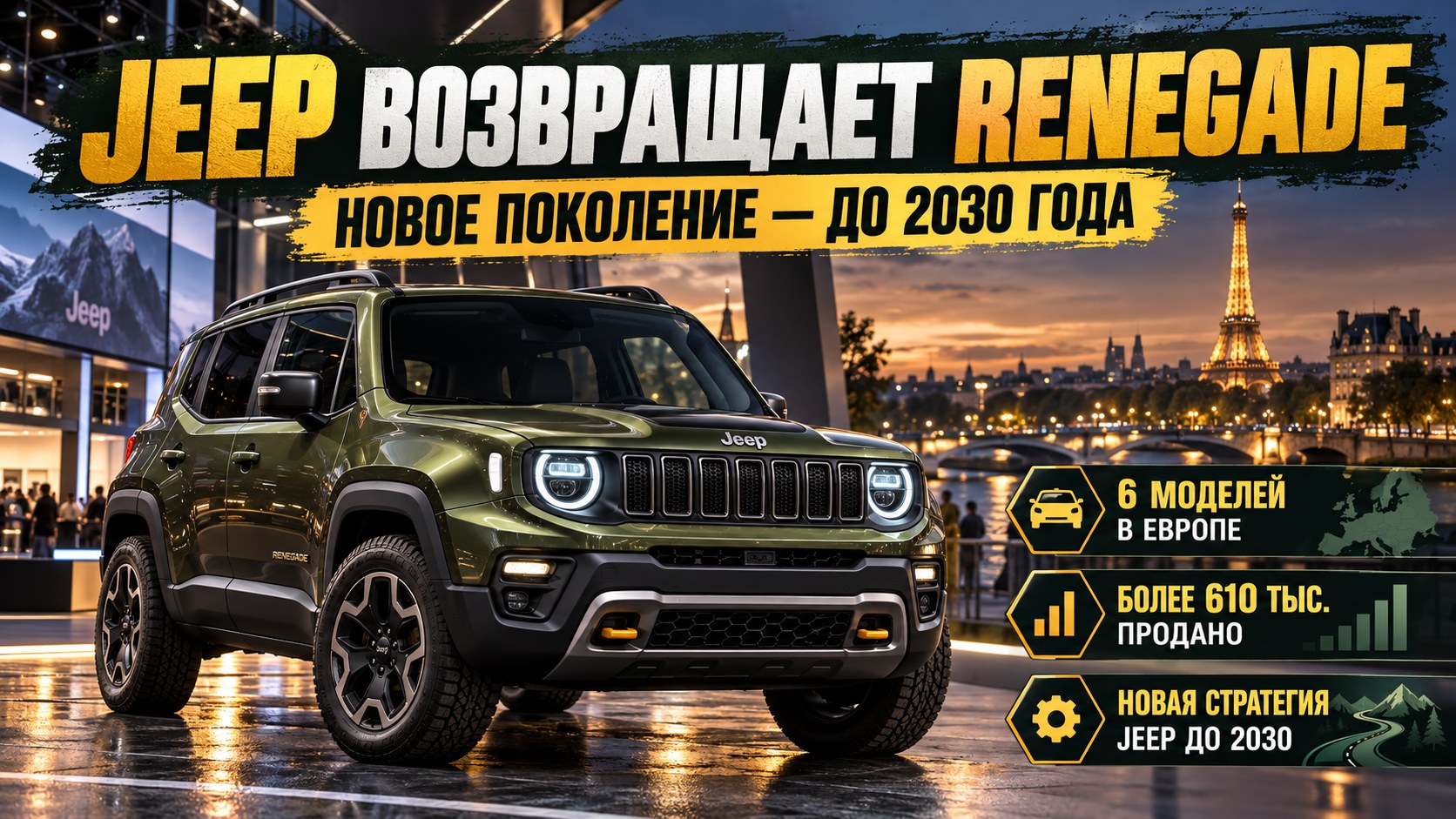 Jeep возвращает Renegade: новое поколение выйдет до 2030 года