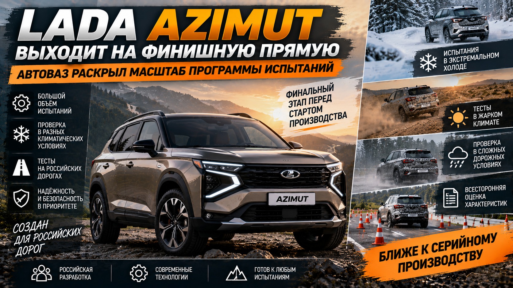 LADA Azimut выходит на финишную прямую: АвтоВАЗ раскрыл масштаб программы испытаний