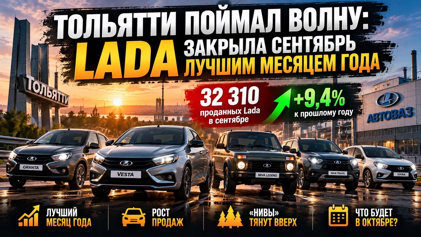 Тольятти поймал волну: Lada закрыла сентябрь лучшим месяцем года