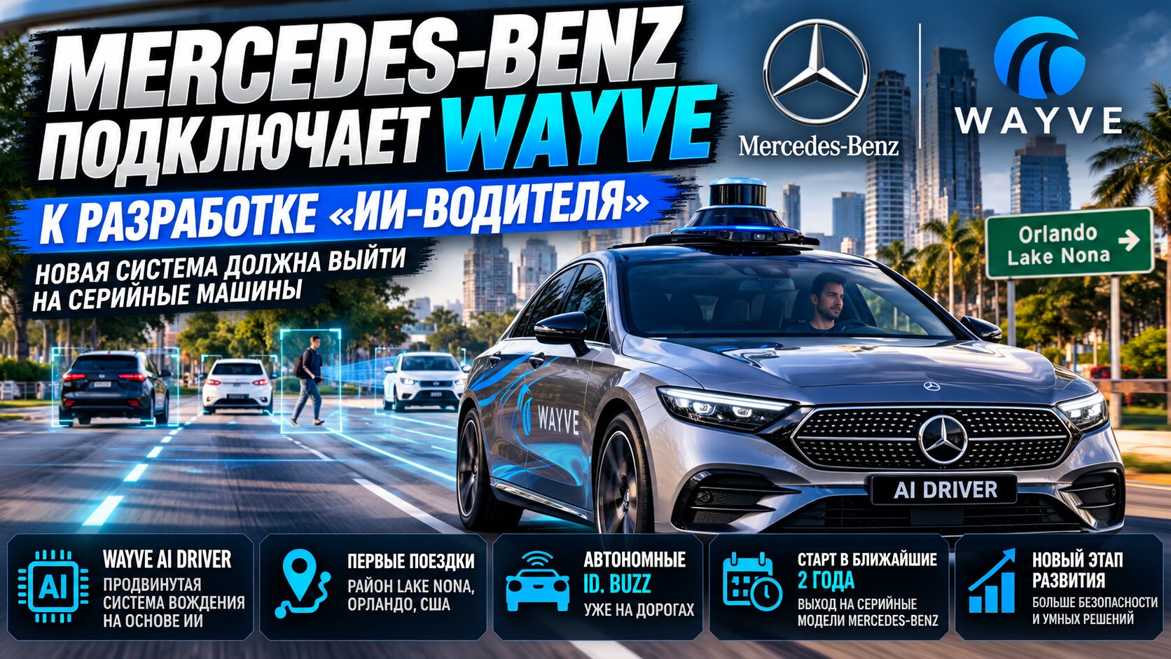Mercedes-Benz подключает Wayve к разработке «ИИ-водителя»: новая система должна выйти на серийные машины
