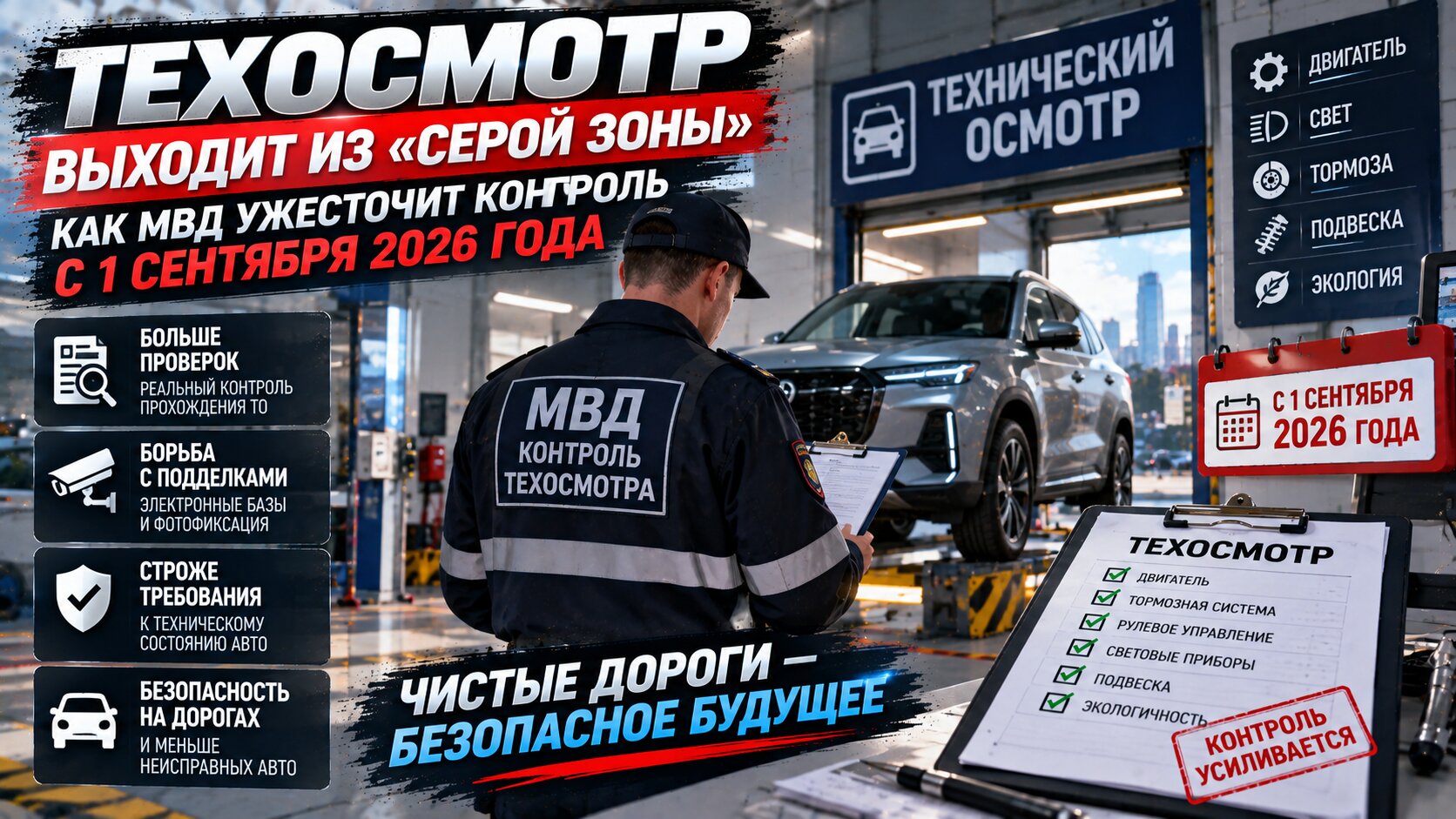 МВД ужесточило контроль за операторами техосмотра с 1 сентября